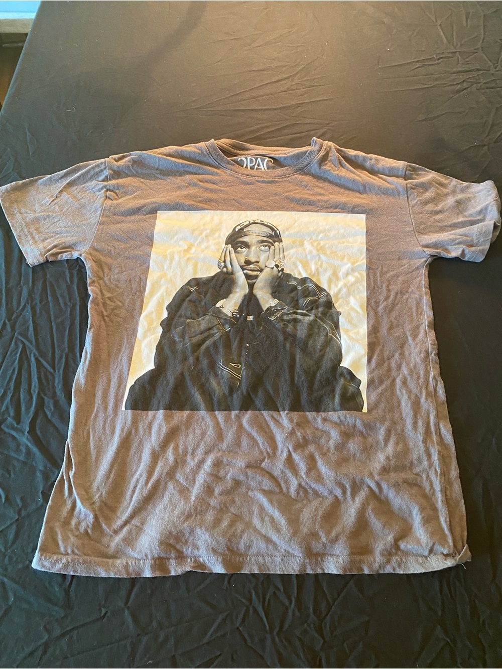Tupac Graphic Short Sleeve Tee - gray